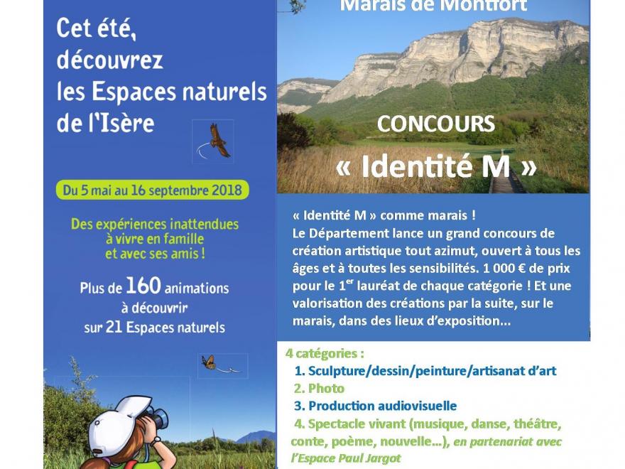 Flyer "Identité M" : le concours de création du marais de Montfort, nature isère