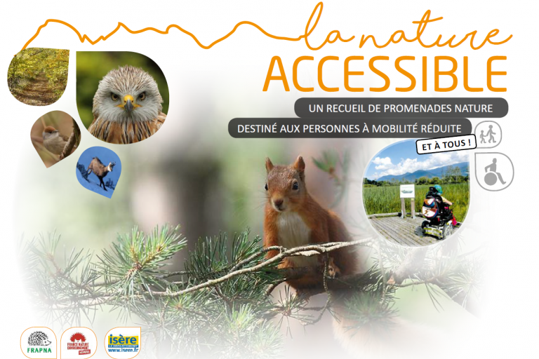Première page de « La Nature accessible », un guide de balade pour la mobilité réduite, nature isère
