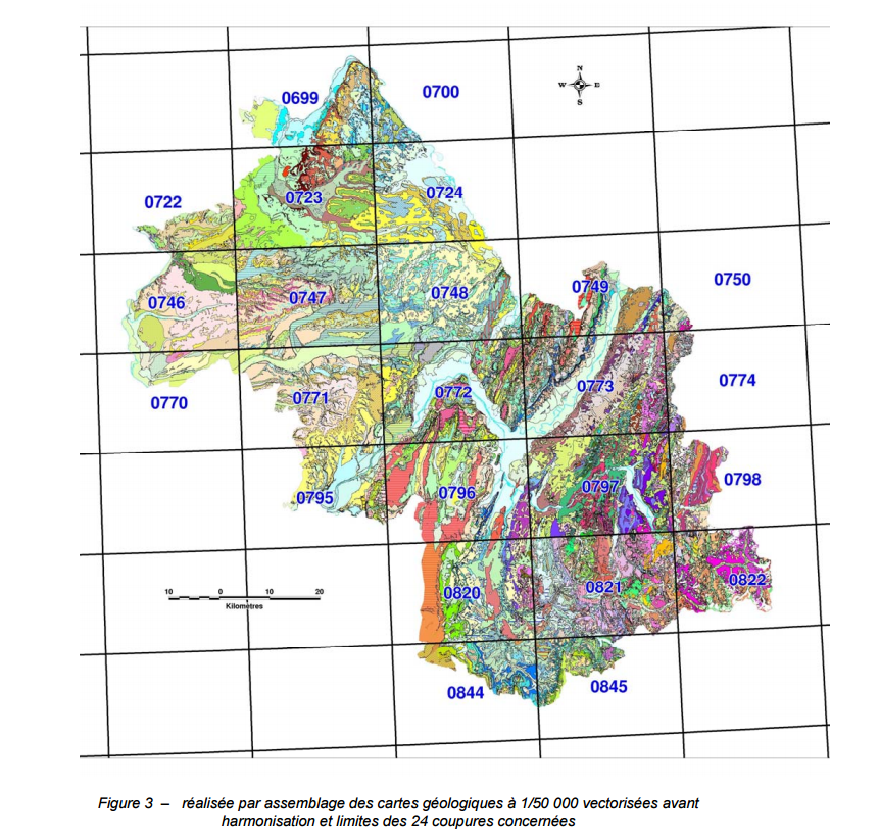 Notice technique de la Carte géologique du Département de l’Isère harmonisée (Rapport final BRGM 2008)