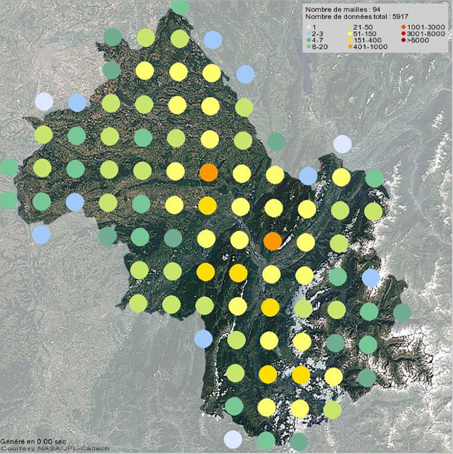 Présence du blaireau européen en Isère (2001-2021)