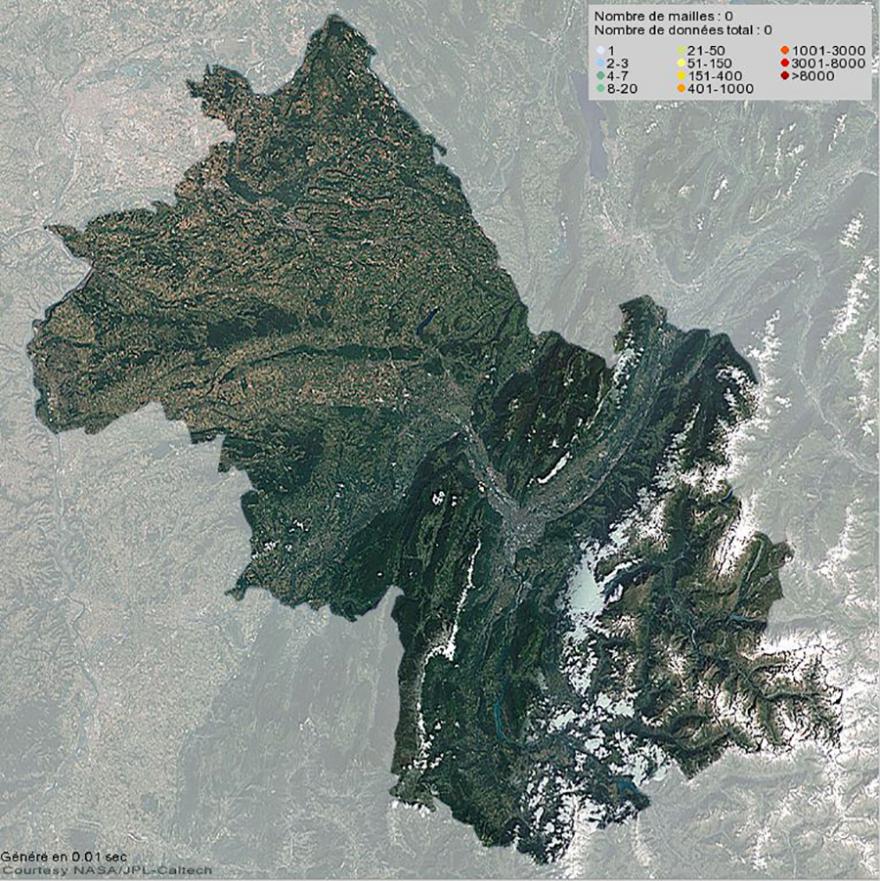 Présence du campagnol amphibie en Isère (2001-2021)