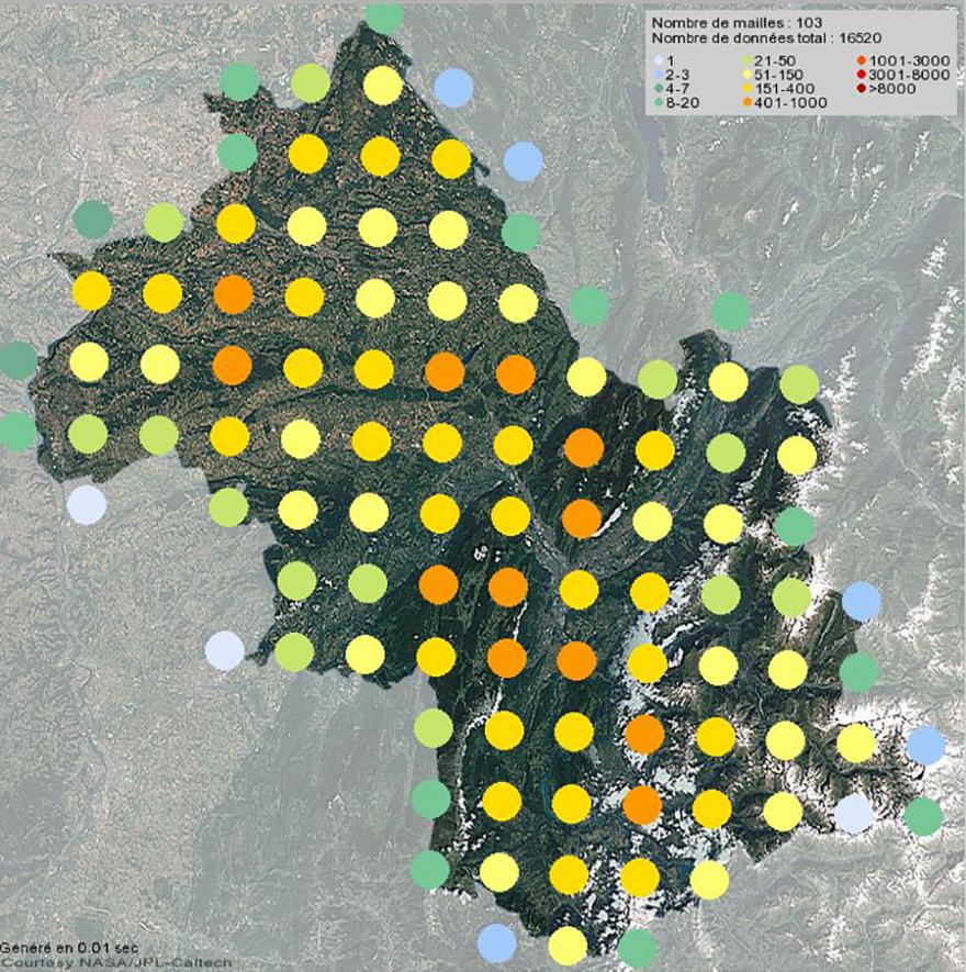 Présence du chevreuil européen en Isère (2001-2021)