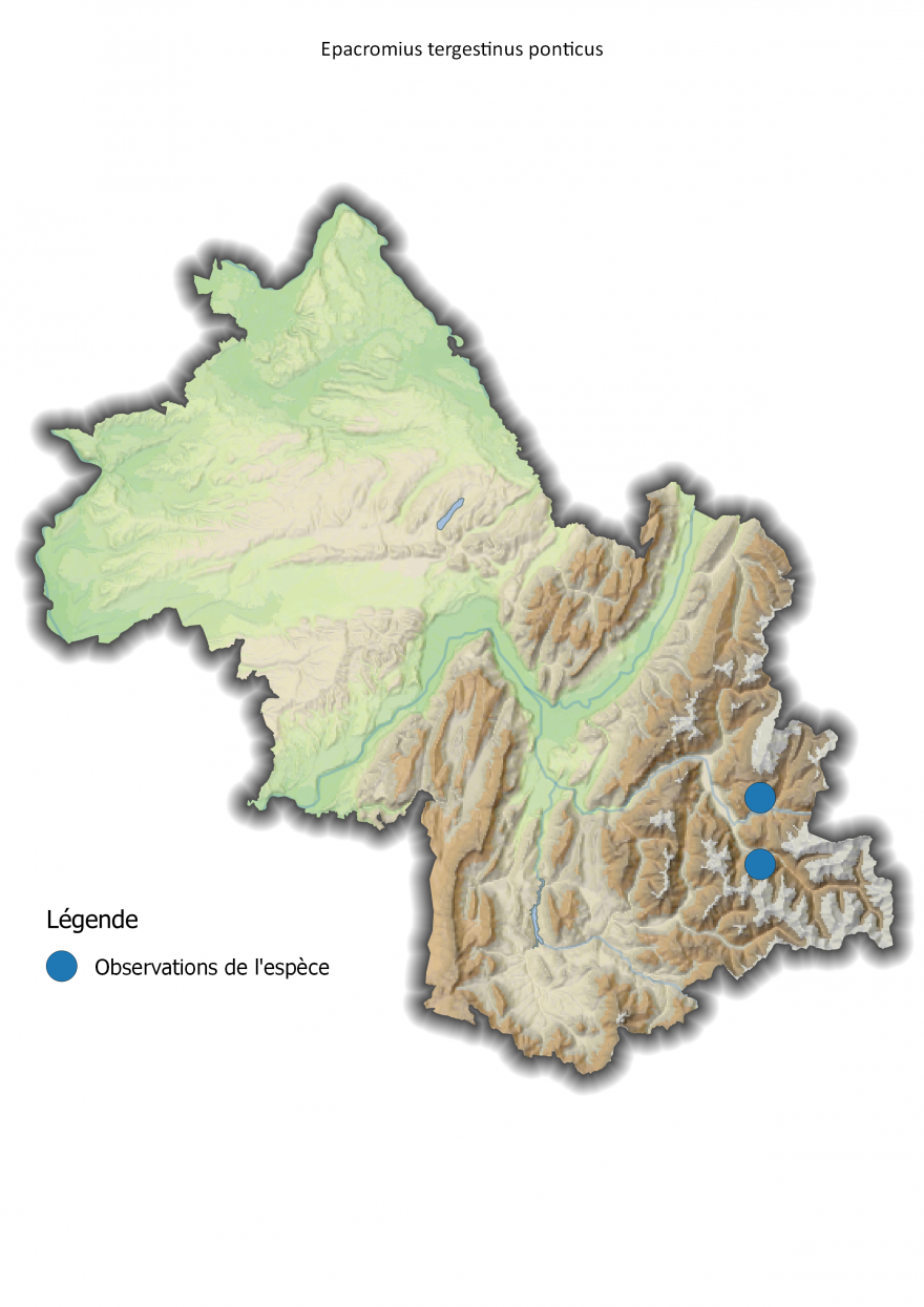 Carte de répartition du Criquet des torrents en Isère, Nature Isère