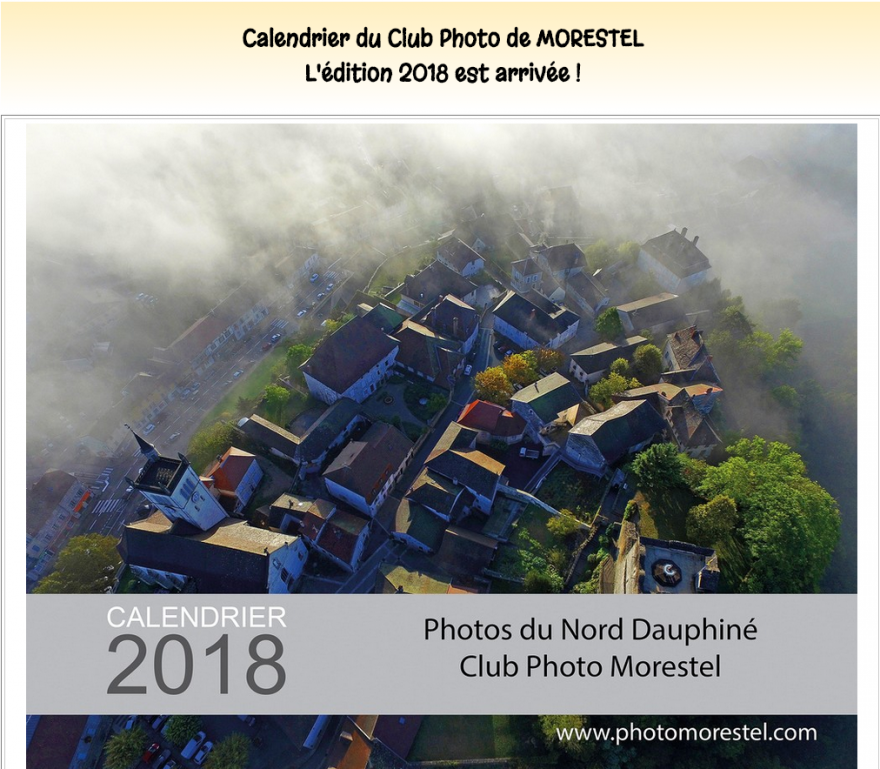 Calendrier 2018 du club photo de Morestel M. BIGNAUD LAURENT (professeur de français au lycée Camille Corot de Morestel)